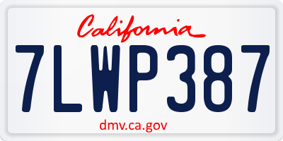 CA license plate 7LWP387