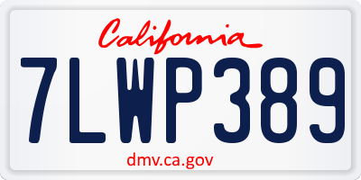 CA license plate 7LWP389