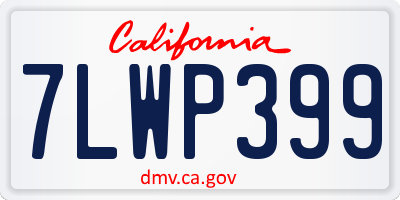 CA license plate 7LWP399