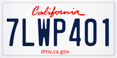 CA license plate 7LWP401