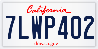 CA license plate 7LWP402