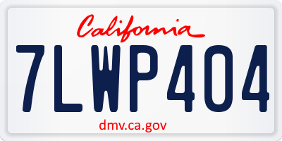CA license plate 7LWP404