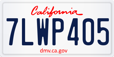 CA license plate 7LWP405