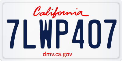 CA license plate 7LWP407