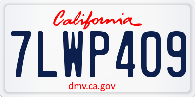 CA license plate 7LWP409