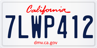 CA license plate 7LWP412