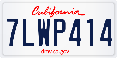 CA license plate 7LWP414