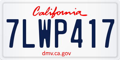 CA license plate 7LWP417