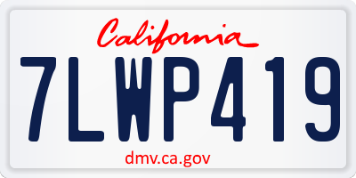 CA license plate 7LWP419