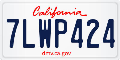 CA license plate 7LWP424