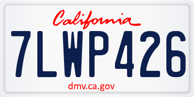 CA license plate 7LWP426