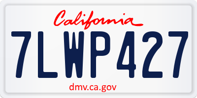 CA license plate 7LWP427