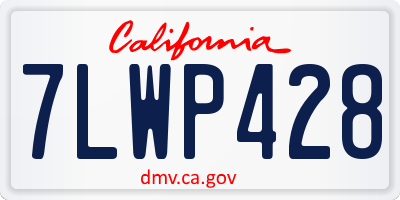 CA license plate 7LWP428