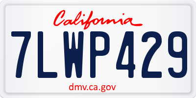 CA license plate 7LWP429