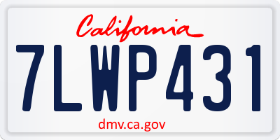 CA license plate 7LWP431