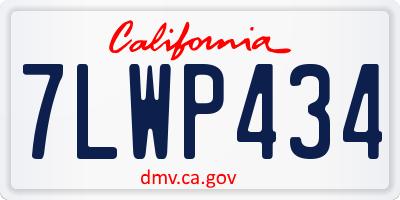 CA license plate 7LWP434