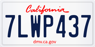 CA license plate 7LWP437