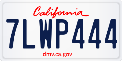 CA license plate 7LWP444