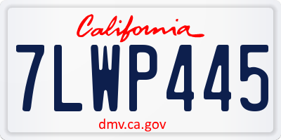 CA license plate 7LWP445