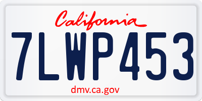 CA license plate 7LWP453