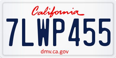 CA license plate 7LWP455