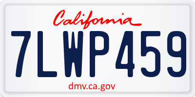 CA license plate 7LWP459