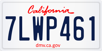 CA license plate 7LWP461