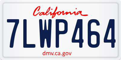 CA license plate 7LWP464
