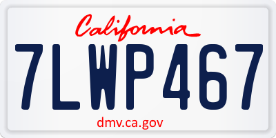 CA license plate 7LWP467