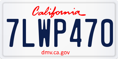 CA license plate 7LWP470