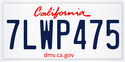 CA license plate 7LWP475