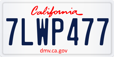 CA license plate 7LWP477