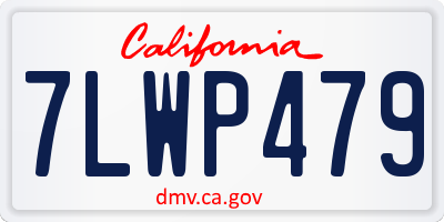 CA license plate 7LWP479