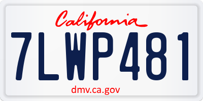 CA license plate 7LWP481