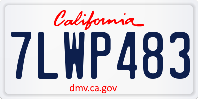 CA license plate 7LWP483