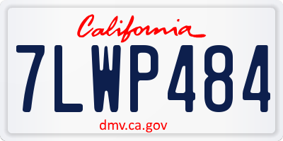 CA license plate 7LWP484