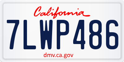 CA license plate 7LWP486