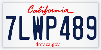 CA license plate 7LWP489