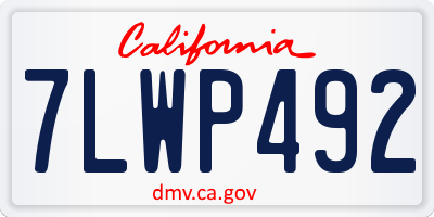 CA license plate 7LWP492