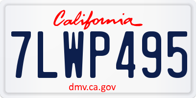 CA license plate 7LWP495