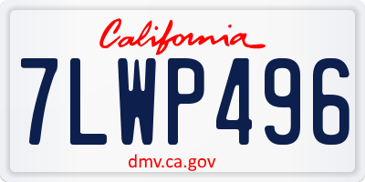 CA license plate 7LWP496