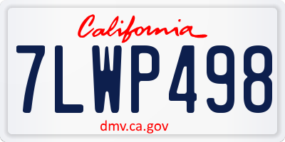 CA license plate 7LWP498