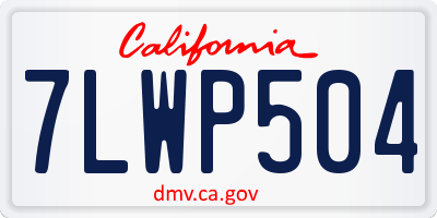 CA license plate 7LWP504