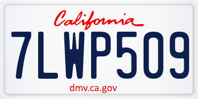 CA license plate 7LWP509
