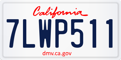 CA license plate 7LWP511