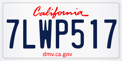 CA license plate 7LWP517