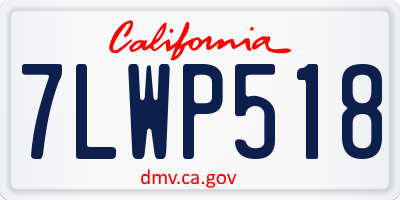 CA license plate 7LWP518