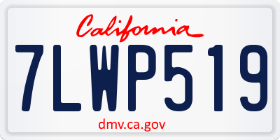 CA license plate 7LWP519