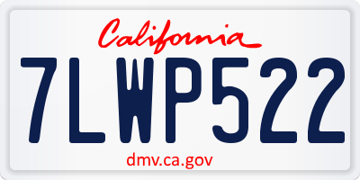 CA license plate 7LWP522