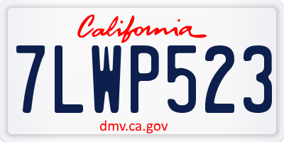 CA license plate 7LWP523